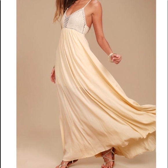 lulus crochet maxi dress